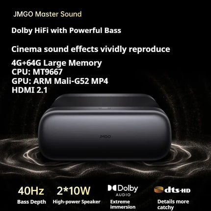 JMGO O3 Pro Smart Home Projector 4K 4GB 64GB WiFi 5 20W Triple RGB Laser Ultra Shortest Full Projector