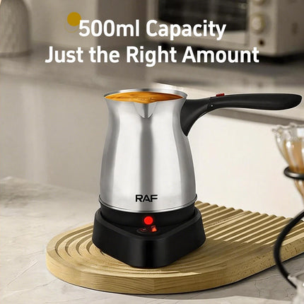 Turkish Coffee Pot with Handle Stainless Steel Electric Heater Coffee Maker Water Kettle 500ml