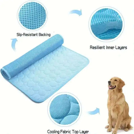 Summer Cooling Cat Mat Pad Mat for Dogs Cat Ice Silk Blanket Sofa Breathable Pet Dog Bed Summer Washable for Small Large Dog Cat