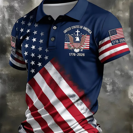 Couple Matching Usa 250 Patriotic Polo Shirt Men Women American Flag Statue Of Liberty Print Casual Breathable Sportswear Polo