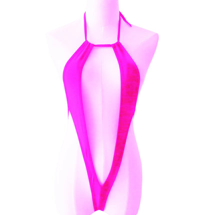 Women One-piece Lingerie Sexy Perspective Small Swimsuit Halter Neck High Cut Thong Mini Micro Bikini Jumpsuit