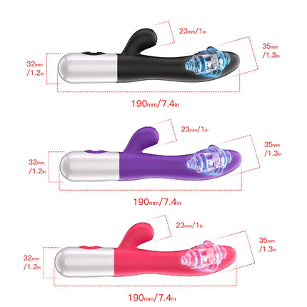 Rabbit Vibrator for Women Clitoris Stimulator Silicone G-spot Powerful 2 in 1 Dildo Female Masturbation Sex Toys Adult Goods