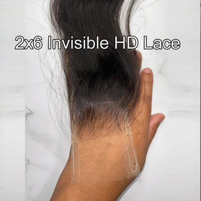 Kim k 2x6 HD Lace Closure 6inch Deep Part Human Raw Hair Real HD Closures Skin Melt Middle Part 2X6 HD Lace Closures Pre Plucked