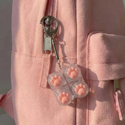 Fingertip Decompression Toy Keys Silicone Soft Cat Paws Keychain Key Ring Mobile phone Pendant Accessories Keyboard Tapping
