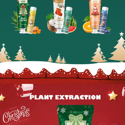 Christmas gift set distribution 120PCS/box in bulk, lip balm in bulk, hand cream in bulk, Christmas cards, gift gauze bags