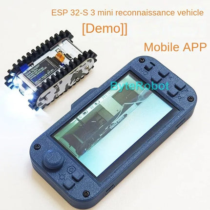 Mini Car Metal Tank Chassis Scout Trolley Tank for ESP32 Vscode Programmable Robot App/Handle Control ESP32-S3 Tractor Crawler