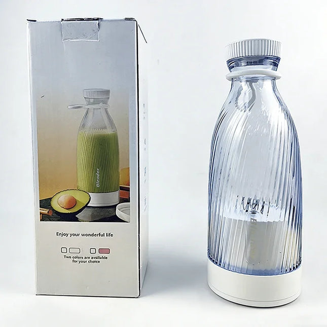 2026New 500ml Rechargeable Portable Juicer, Ice Cream Electric Juicer, Mini Glass Juice Bottle With Stainless Steel Blade