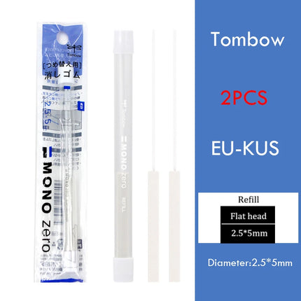 Tombow Precision Refillable Eraser Pen for Artists Japanese Metal Tip 50mm Hard Eraser Core Anti-Break 0.7mm Fixed Lead Supplies