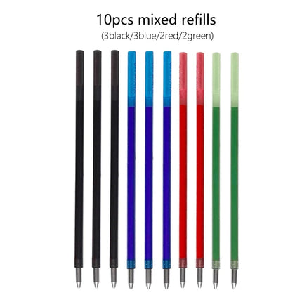 Creative 5 In 1 Erasable Gel Pen 0.7mm Blue Black Red Green Magic Refills 0.5mm Mechanical Pencil Writing Painting Stationery
