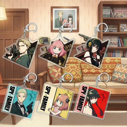 SPY×FAMILY Anya Keychain Acrylic Charm Cute Anime Figure Pendant for Backpack Bag Accessories Spy x Family Merchandise Gift for