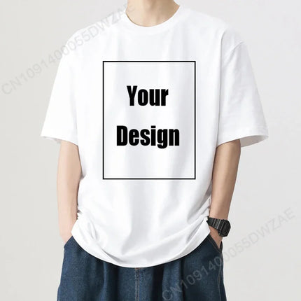Tailor-made Custom Text Name Tsihrts Add Your Own Message Men's Cotton T-shirt Personalized Tee Your Design Men's Tshirt