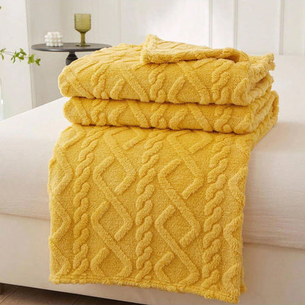 1pc Single-Layer Coral Fleece Blanket, Lightweight & Multi-Purpose Blanket Bed Cover,For Living Room Sofa Cover, Nap Blanket