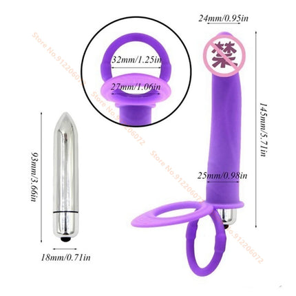 Beginner Vibrating Strap On Dildo Double Penetration Anal Plug Soft Silicone Waterproof Adult Toy for Men