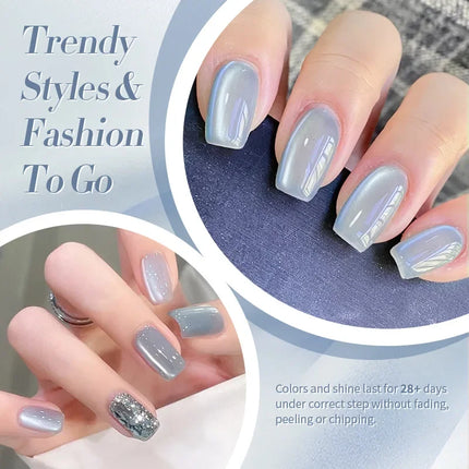 10ml Silver Water Blue & Green Cat Eye Magnetic Gel Nail Polish Nail Lacquer for Spring Summer Manicure DIY Salon Nail Supplies