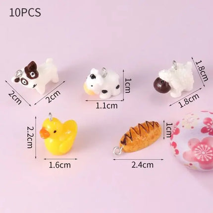 10pcs Resin Imitation Strawberry Shape Charms For DIY Key Chain Necklace Pendants Ornament Jewelry Making Accessories