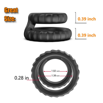 Newest Reusable Silicone Penis Ring - Delayed Ejaculation & Enlargement, Adult Products Sex Toy for Men