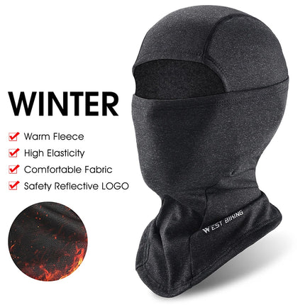 WEST BIKING Winter Warm Bicycle Balaclava Hat Full Face Windproof Bike Mask Caps Climbing Skiing Cycling Fleecr Cold-proof Hat