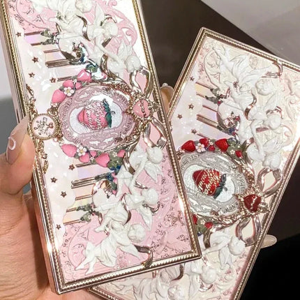 Flower Knows Strawberry Cupid Collection Matte Glitter Shimmer Eyeshadow Face Palette Highlight Blush Longlasting Makeup Palette