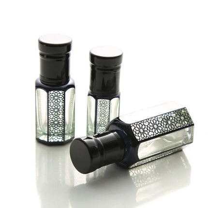 100pcs 3/6/12ml Empty Black Glass Crystal Essential Oil Bottle Attar Oil Bottle Perfume Container Bottle With Glass Drop Stick