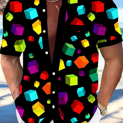 New Hawaii Spring/Summer Fashion Leisure Street Walk Tourist Beach Printed Full Open Short Sleeve Button Shirt, Quick Shipping