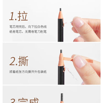3PCS high-quality 2mm ultra-fine wire eyebrow pencil with precision carving, quick drawing, smooth and waterproof makeup pen