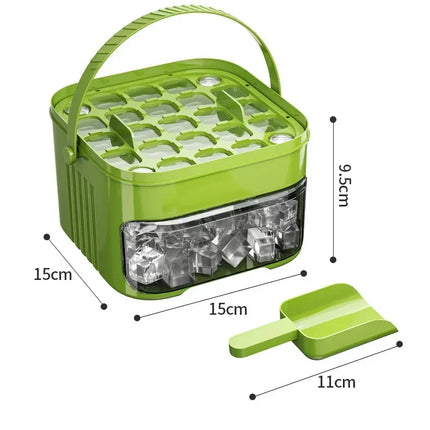 Hot Food-grade Ice Cube Mold Bucket, Press-type Ice Cube Mold, Refrigerator Frozen Ice Cube Food Storage Box Tray