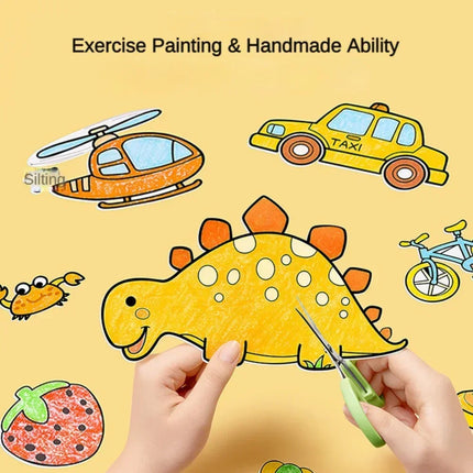Children Drawing Roll Sticky Coloring Paper Roll DIY Painting Toy Color Filling Paper Graffiti Scroll for Kids Educational Toys