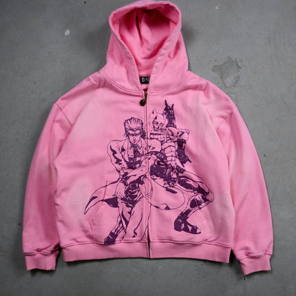 Harajuku Jojo Bizarre Adventure Zip Up Hoodies Oversized Mens Womens Zipper Hoodie Hip Hop CoupleS Y2k Street Sweatshirt