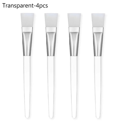 2/4/6/12pcs Facial Mask Brush Soft-head Facial Applicator Brush with Clear Plastic Handle for Spa & Salon Use Skin Care Tools