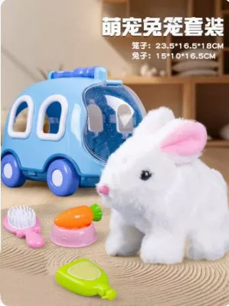 Children's toy bunny, cute pet that can move, baby's head up exercise simulation electric plush boy and girl