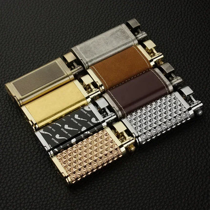 High-end Inclined Flame Open Flame Lighter, Butane Gas Lighter, Grinding Wheel Ignition, Metal, Creative Pipe Lighter