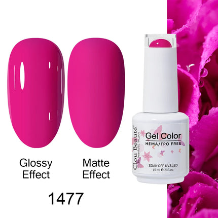 Clou Beaute 15ml HEMA TPO FREE Color Gel Nail Polish Nude Pink Red Green Collection Nail Gel Polish Glitter Soak Off UV LED Gel