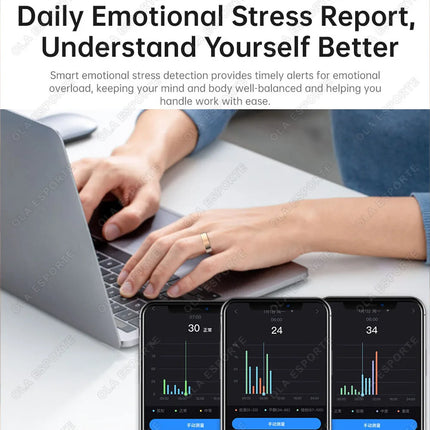 Smart Ring Vibration Alerts for Incoming Calls, Messages Heart Rate Monitor IP68 Waterproof Multi-sport Mode Smartring Man Women