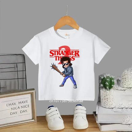 Trendsetting Stranger Things Prints for Summer Cheap Yet Chic O-neck Tees for Boys and Girls Soft Fashionable for Kids
