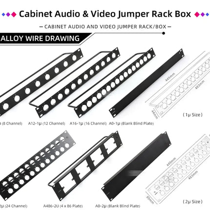 Multi-channel Al alloy Cable Blank Cable Box 16/24/32 Channels for Stage Mobile Audio XLR Male Female Audio Signal Cablebox hole