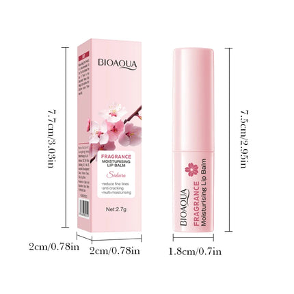 BIOAOUA Sakura Moisturizing Lip Balm Lasting Moisturizing Lipstick Temperature Change Color Lip Care 1/2Pcs