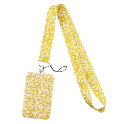 New Sakura Cherry Blossoms Flower lanyard card ID Badge Holder Keychain Pass Gym Mobile Kids Key Holder Key Rings Gift