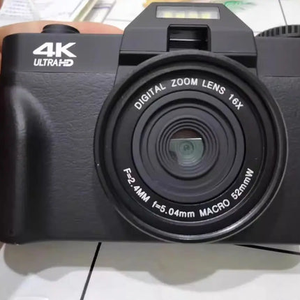 4K HD Professional Digital Camera Camcorder WIFI Webcam Wide Angle 16X Digital Zoom 48MP Photography 3 Inch Flip Screen Recorder