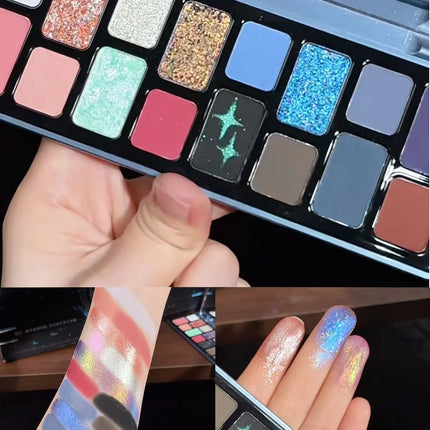Qianyan Cheeryep 16 Color Eyeshadow Palette Glitter Chamelon Matte Pearlescent Flash Plate Cowherd Sequins
