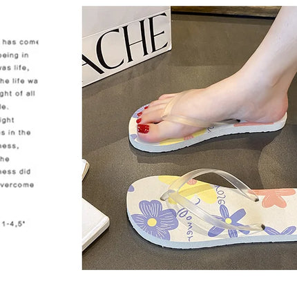 Flip Flops Trendy Summer Outerwear Fashionable Clip On Beach Slippers Anti Slip Couple'S Splint Slippers Leisure Convenience