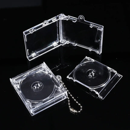 1/30Pcs Blank Album Mini CD Case Keychain DIY Peripheral Commemorative Keyring for Car Backpack Key Pendant Hanging Decoration