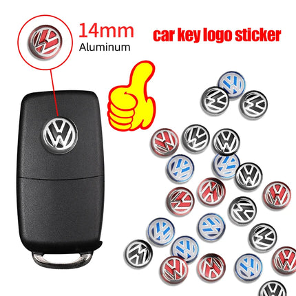 Car Remote Key Logo Metal Emblem Stickers For Volkswagen VW GTI Polo Golf Passat Tiguan Arteon Touareg Taigo Caddy Jetta Beetle