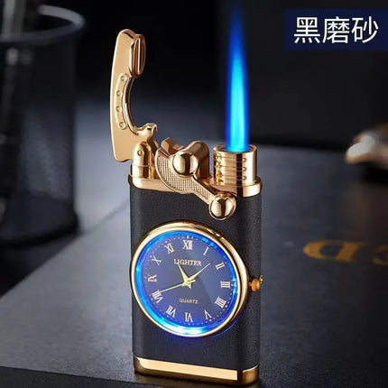 Creative Real Watch Metal Rocker Arm Butane Gas Torch Lighter Windproof Double Jet Flame Cigar Lighters Smoking Gadgets For Men