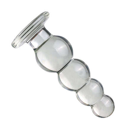 VaHppy Transparent Glass Anal Plug Dilation Training 3/4/5 Beads Diameter 3.5-4.5cm 10-18cm Masturbator for Women Girls Chassis