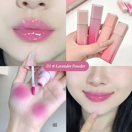 Cappuvini Nude Water Mist Lip Glaze Matte Velvet White Lip Gloss Long-lasting Lipstick