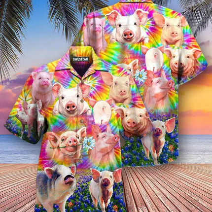 2024 New Animal Crane Pig 3D Printed Men's Hawaiian Shirt Casual Trend Tops Beach Summer Vacation Men And Women 6XL
