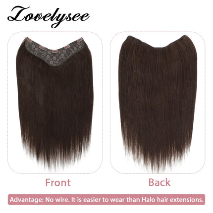 Straight V-shaped Clip in Human Hair Extensions 100% Remy Human Hair Brazilian Dark Brown Soft Hair for Women 100G 120G 140G