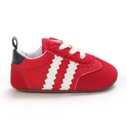 Fashion color blocking casual shoes Baby First Walkers 0-18M newborn children's canvas sports shoes soft soled baby shoes