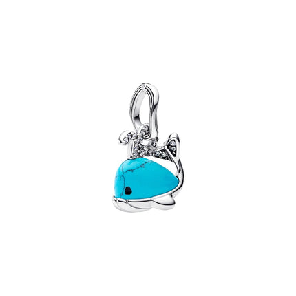 925 Sterling Silver Blue Whale Dolphin Elephant Snail&Shell&Seahorse Dangle Charm Fit Brand Bracelet Neutral DIY Jewelry