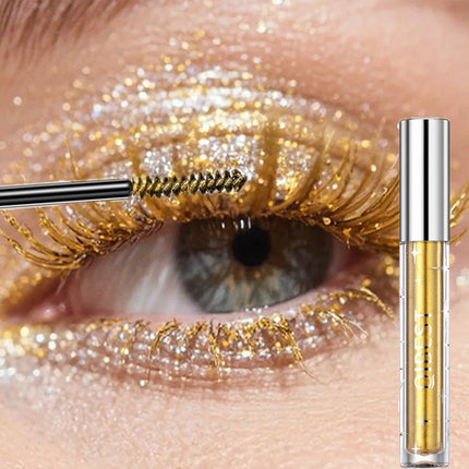 Halloween Sparkling Gold Diamond Mascara Glitter Pearlescent Small Metal Bar Waterproof Fast Dry Eyelash Curl Extension Makeups